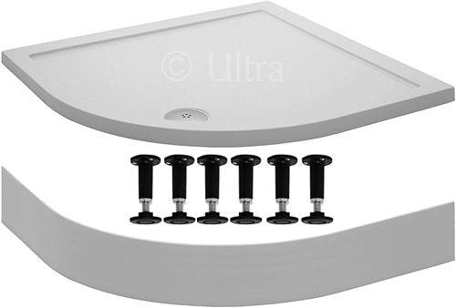 Ultra Pearlstone Easy Plumb Quadrant Shower Tray. 1000x1000x40mm.