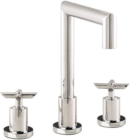 Hudson Reed P-zazz Cross Head 3 Tap Hole Bath Filler With Swivel Spout.