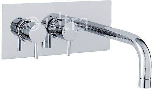 Nuie Quest Wall Mounted Thermostatic Basin Tap (Chrome).