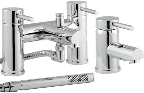 Nuie Quest Basin & Bath Shower Mixer Tap Set (Free Shower Kit).