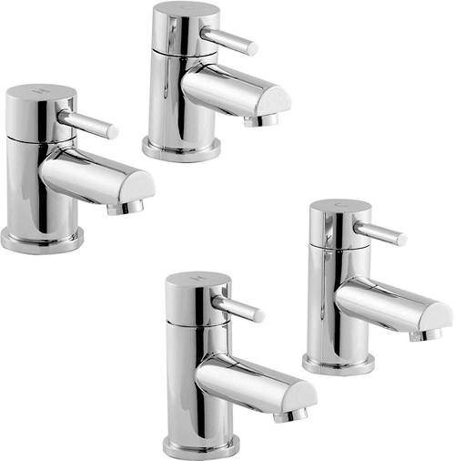 Nuie Quest Basin & Bath Tap Pack (Chrome, Pair).