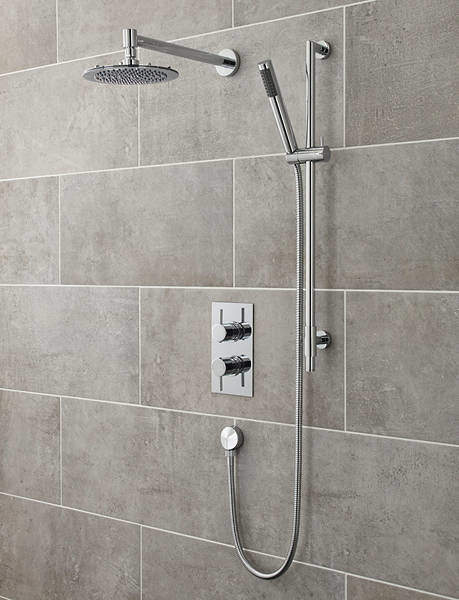 Nuie Quest Quest Thermostatic Shower Valve, Head, Arm & Slide Rail Kit.