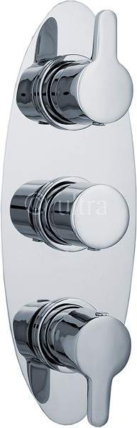 Ultra Series 140 Triple Concealed Thermostatic Shower Valve (Chrome).