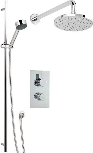 Hudson Reed Rapid 3/4" Thermostatic Shower Valve, Diverter, Head & Slide Rail.