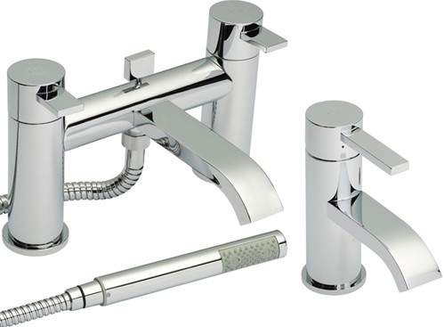 Hudson Reed Rapid Basin & Bath Shower Mixer Tap Set (Free Shower Kit).