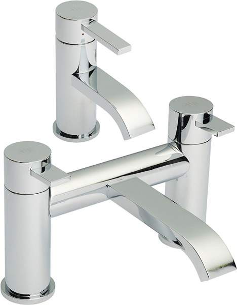 Hudson Reed Rapid Basin Mixer & Bath Filler Tap Set (Chrome).