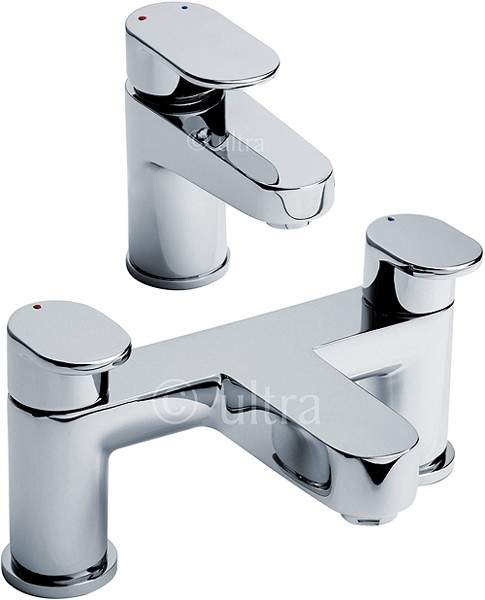 Ultra Ratio Basin Mixer & Bath Filler Tap Set (Chrome).