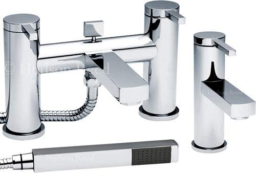 Hudson Reed Relay Basin & Bath Shower Mixer Tap Set (Free Shower Kit).