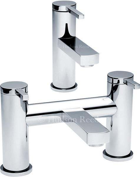 Hudson Reed Relay Basin Mixer & Bath Filler Tap Set (Chrome).