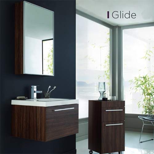 Ultra Glide Complete Bathroom Furniture Pack (Walnut). 600W mm.
