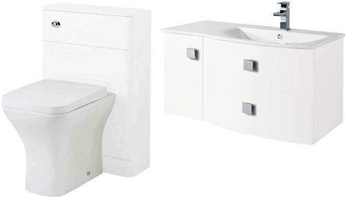 HR Sarenna Bathroom Furniture Pack 3 (RH, White)