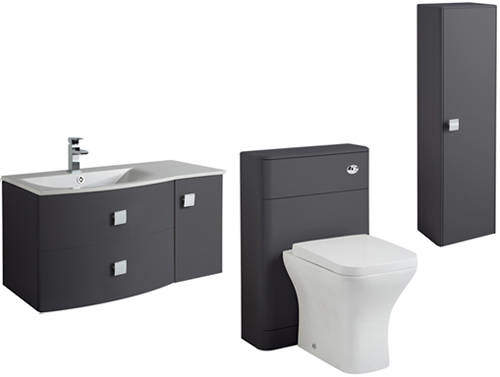 HR Sarenna Bathroom Furniture Pack 5 (LH, Graphite)