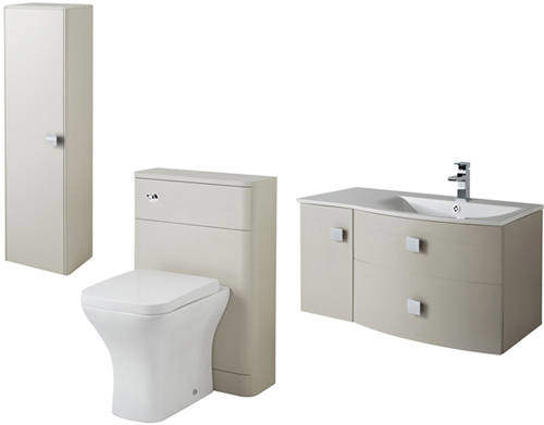 HR Sarenna Bathroom Furniture Pack 6 (RH, Cashmere)