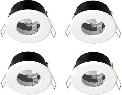 Hudson Reed Lighting 4 x Designer Shower Spot Light Fittings (White, 240V).