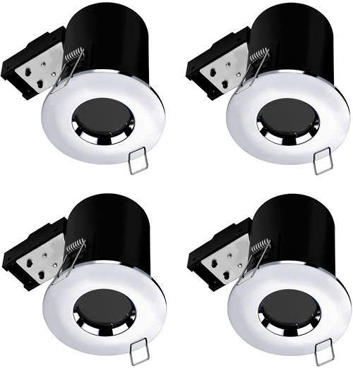 Hudson Reed Lighting 4 x Fire & Acoustic Spot Light & C White LED Lamp (Chrome)