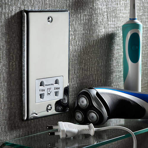 Shaver Dual Voltage Shaver Socket (Chrome).