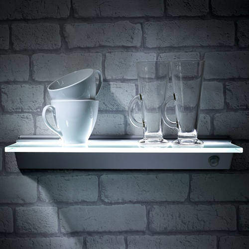 Hudson Reed Lighting Glass Shelf With LED Warm White Light (500x170mm).