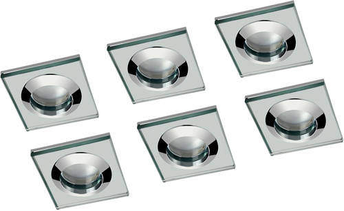 Hudson Reed Lighting 6 x Spot Light & Cool White LED Lamps (Glass & Chrome).