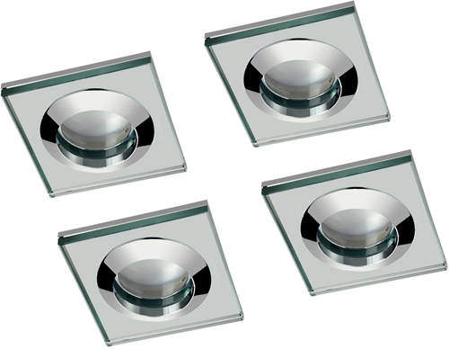 Hudson Reed Lighting 4 x Square Shower Light Fitting (240v, Glass & Chrome).