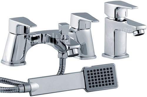 Ultra Series 130 Basin & Bath Shower Mixer Tap Set (Free Shower Kit).