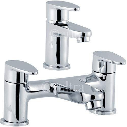 Ultra Series 160 Basin Mixer & Bath Filler Tap Set (Chrome).