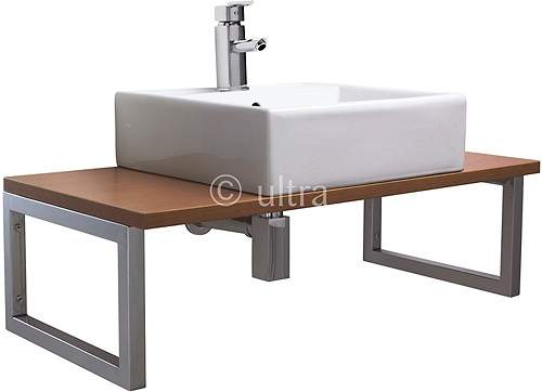 Ultra Vanity Sets Vanity Shelf With Square Basin 900mm (Calvados Brown).