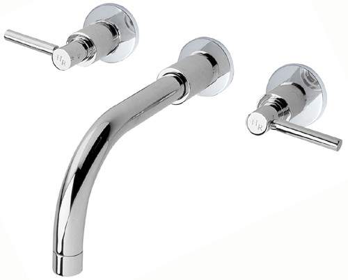 Hudson Reed Tec 3 Tap Hole Wall Mounted Bath Tap With Lever Handles.