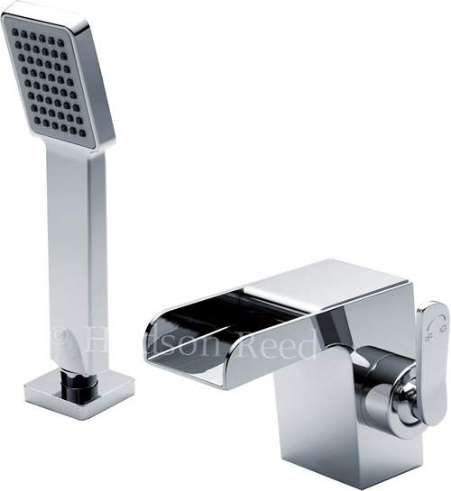 Hudson Reed Tide 2 Hole Waterfall Bath Shower Mixer Tap (Free Shower Kit).