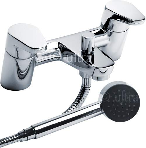 Ultra Tilt Bath Shower Mixer Tap With Shower Kit (Chrome).