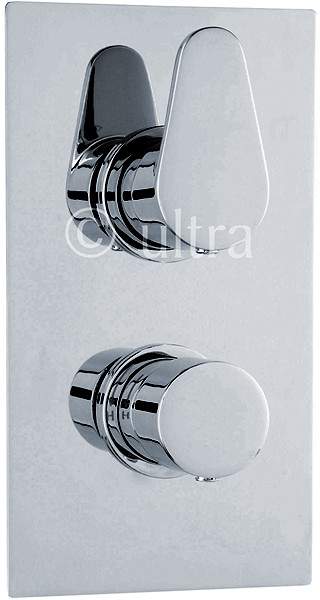 Ultra Tilt Twin Concealed Thermostatic Shower Valve (Chrome).