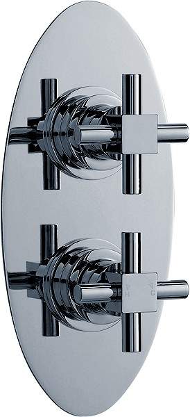 Ultra Titan Twin Concealed Thermostatic Shower Valve (Chrome).