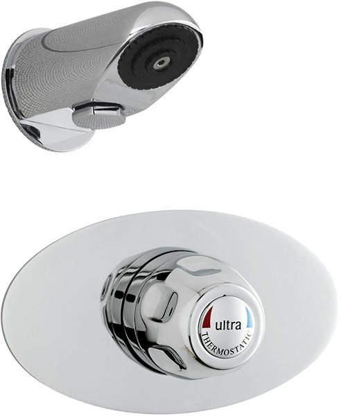 Thermostatic TMV3 Concealed Shower Valve & Anti-Vandal Head (Chrome).