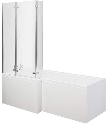 Ultra Baths Shower Bath, Panel & Hinged Screen. (Left Handed) 850x1700mm.