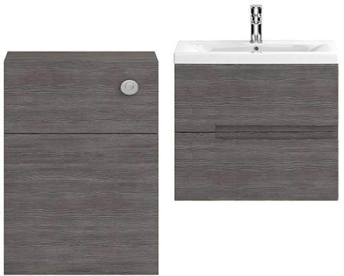 HR Urban 600mm Wall Vanity With 600mm WC Unit & Basin 2 (Grey Avola).