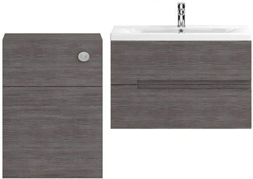 HR Urban 800mm Wall Vanity With 600mm WC Unit & Basin 1 (Grey Avola).