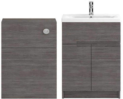 HR Urban 600mm Vanity With 600mm WC Unit & Basin 1 (Grey Avola).