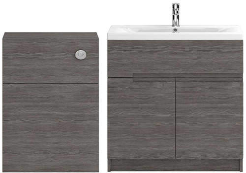 HR Urban 800mm Vanity With 600mm WC Unit & Basin 2 (Grey Avola).