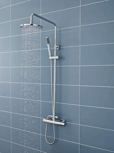 Ultra Showers Minimalist Thermostatic Bar Shower Valve & Telescopic Riser Kit.