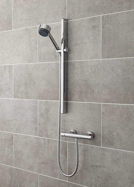 Ultra Showers Slimline Thermostatic Bar Shower Valve & Slide Rail Kit.