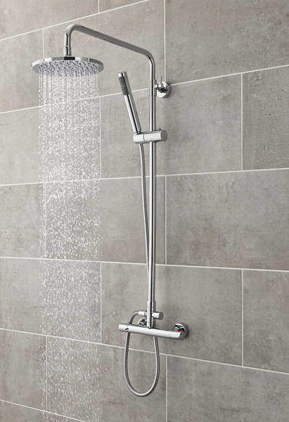 Ultra Showers Slimline Thermostatic Bar Shower Valve & Telescopic Riser Kit.