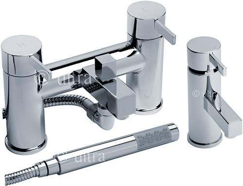 Ultra Venture Basin & Bath Shower Mixer Tap Set (Free Shower Kit).