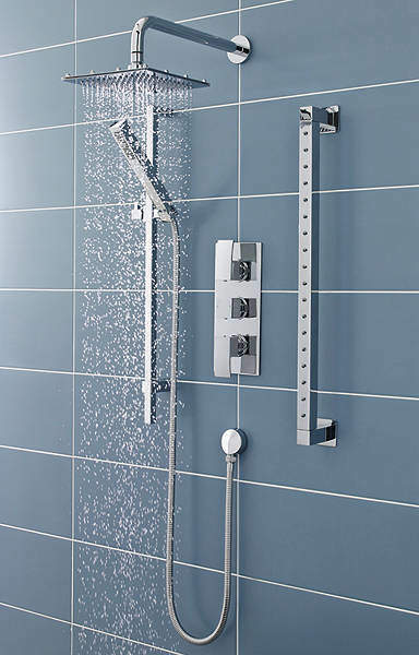 Ultra Vibe Vibe Thermostatic Shower Valve With Head, Slide Rail & Jets.