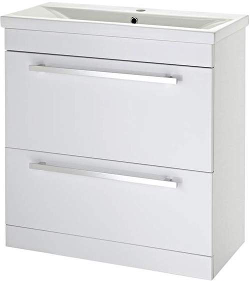 Premier Eden Vanity Unit With Door & Drawer & Basin (White). 800x800mm.