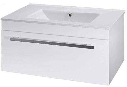 Premier Cardinal Wall Mounted Vanity Unit With Door (White). 1000x350mm.
