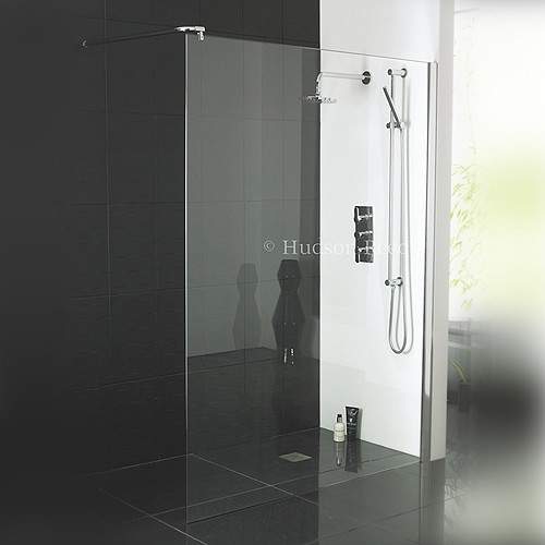 Hudson Reed Wet Room Glass Shower Screen & Arm (1400x1950mm).