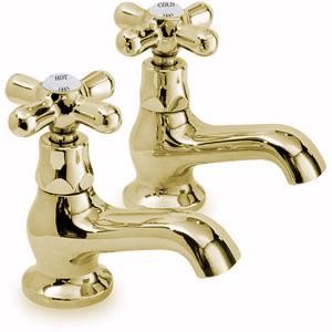 Ultra Nostalgic Basin Taps (Pair, Gold)