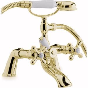 Ultra Nostalgic Bath Shower Mixer with Small Handset (Gold)