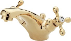 Viscount Mono basin mixer tap & waste (Antique Gold, Special Order)