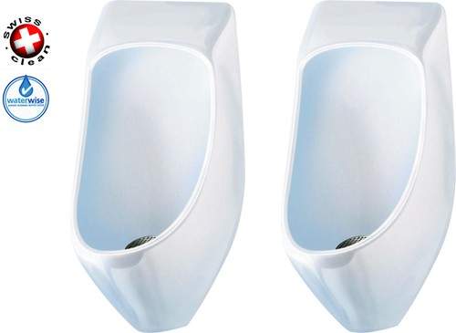 Waterless Urinal 2 x Eco Urinal With Trap & ActiveCube (Polycarbonate).