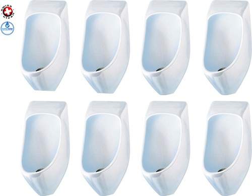 Waterless Urinal 8 x Eco Urinal With Trap & ActiveCube (Polycarbonate).